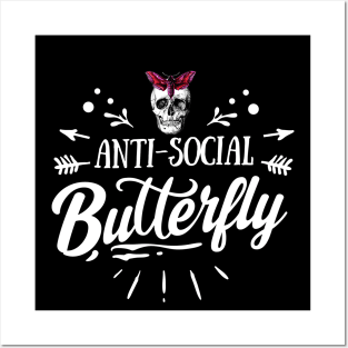 Anti-Social Butterfly - Introverts be like - Skull Moth - Social Anxiety Posters and Art